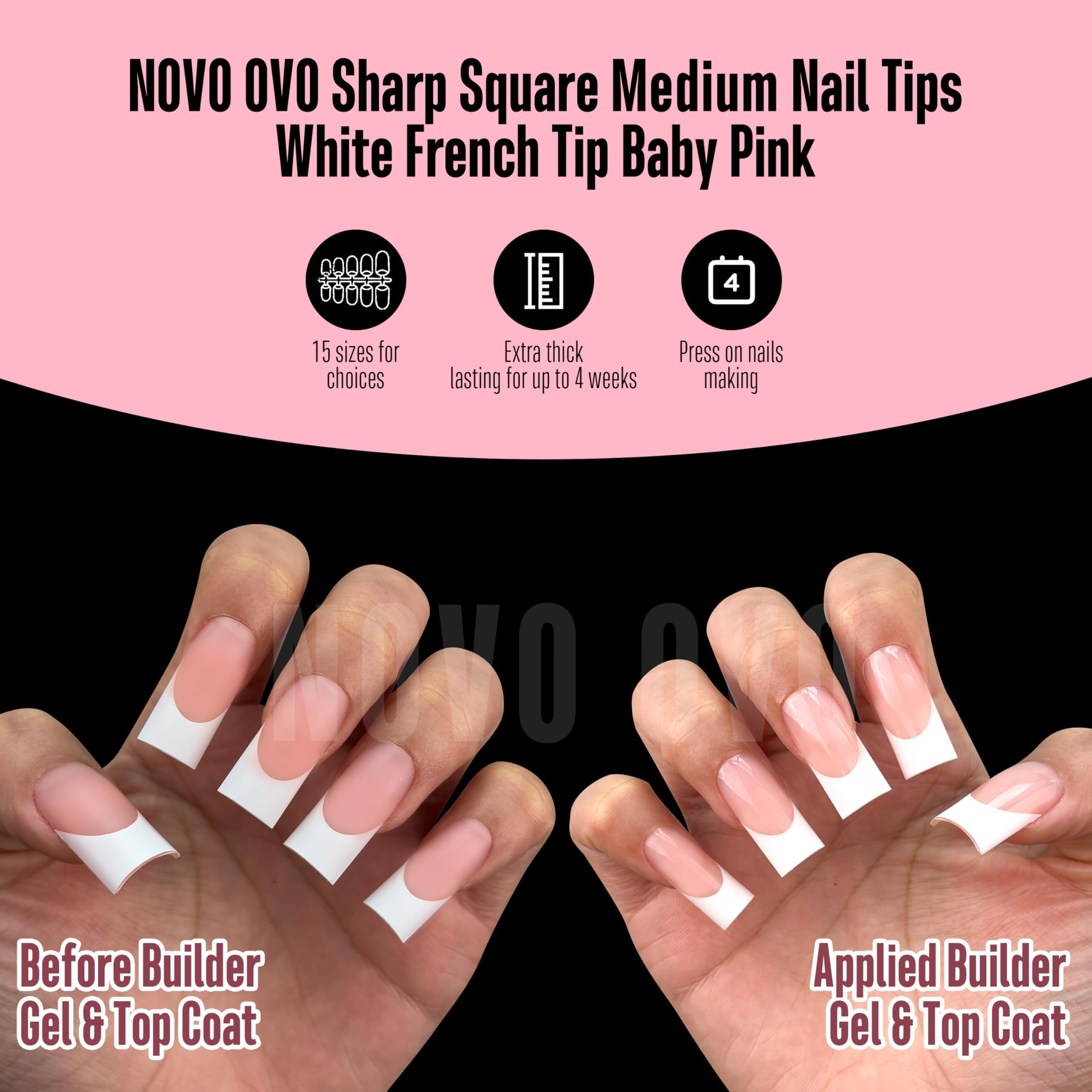 NOVO OVO gel suave PMMA para uñas fuertes y fáciles de modelar.
