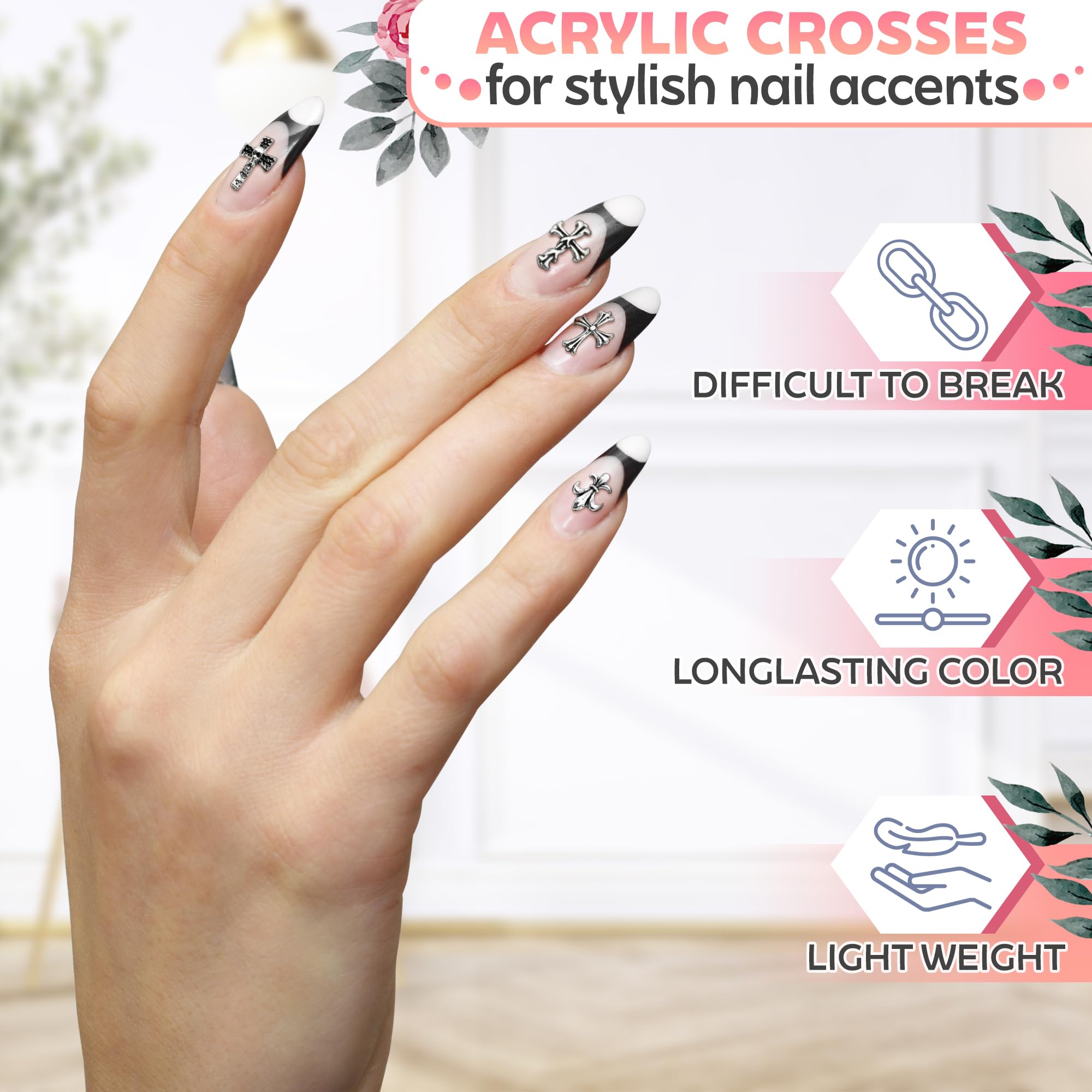 Accesorios cruz para uñas Novsix, múltiples estilos para diseños versátiles.