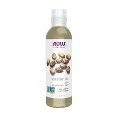 NOW Aceite de Ricino, botella clara, emoliente natural para piel suave