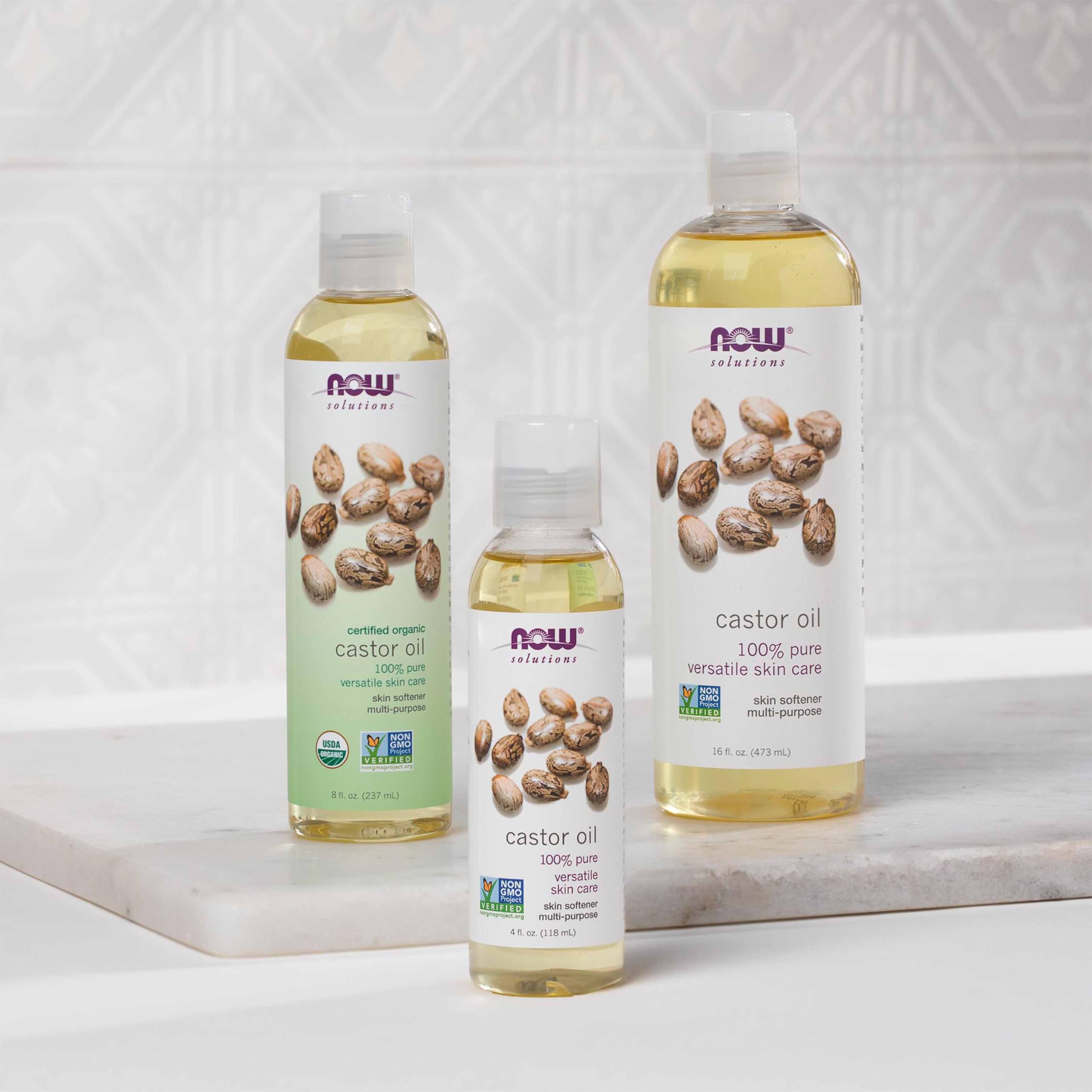 NOW Aceite de Ricino, uso en cabello para brillo y suavidad