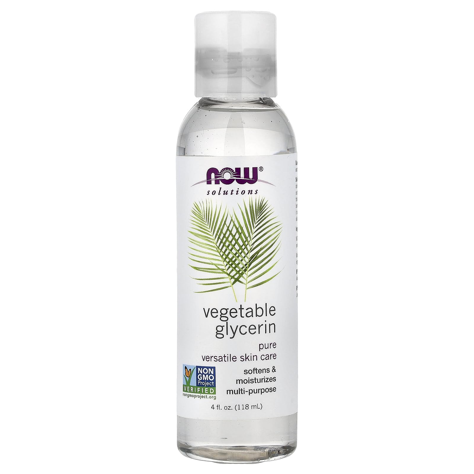 NOW Foods Glicerina Vegetal: botella de 4 onzas para hidratación suave de la piel.