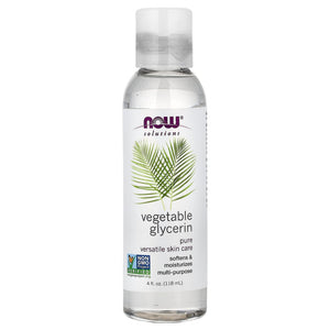 NOW Foods Glicerina Vegetal: botella de 4 onzas para hidratación suave de la piel.
