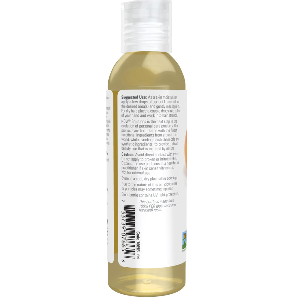  NOW Foods Solutions aceite de semilla de albaricoque, frasco claro y protector ultravioleta