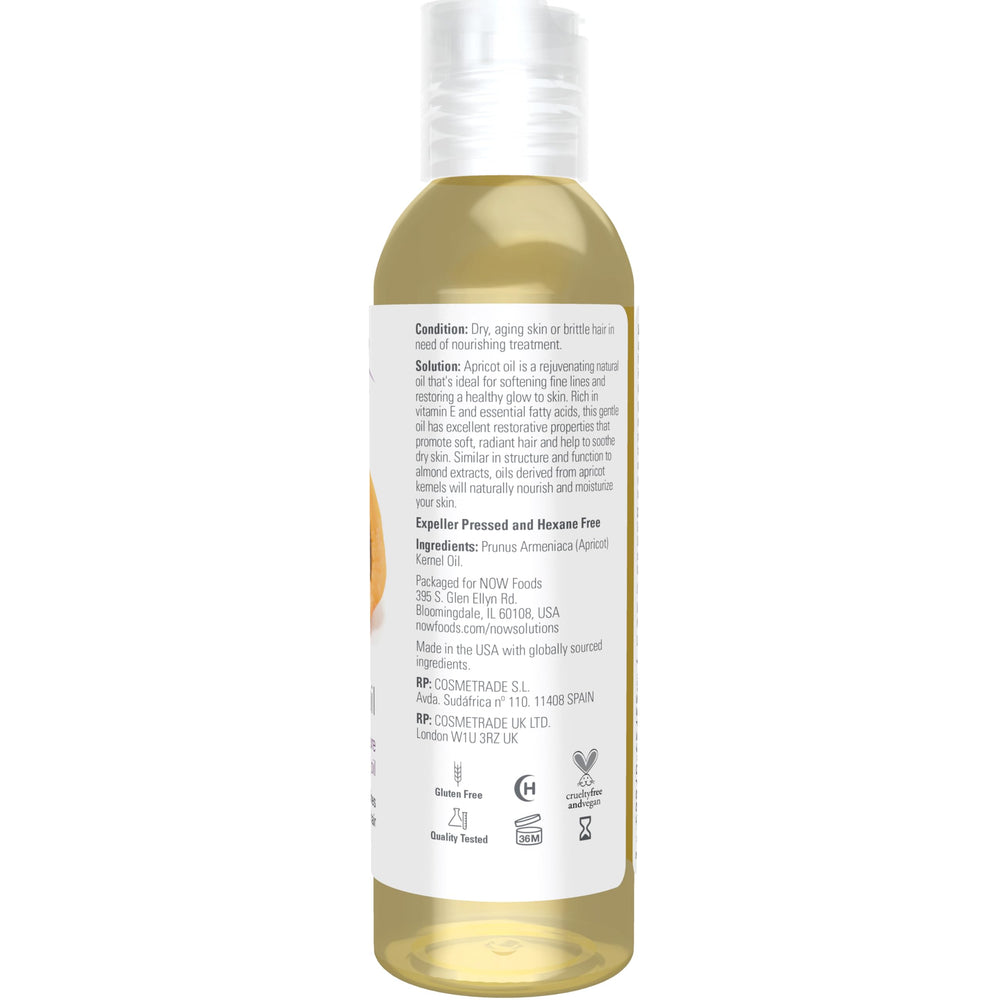 NOW Foods Solutions aceite de semilla de albaricoque, textura ligera para cabello