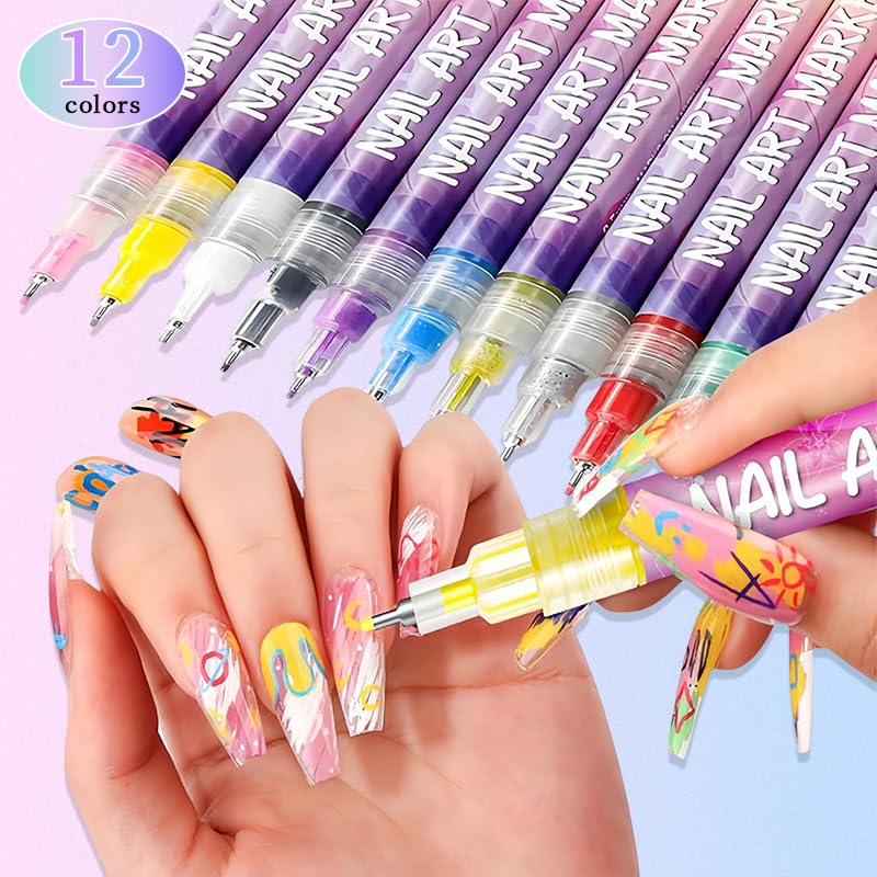 NRAEC arte de uñas con aplicación fácil sin pinceles para principiantes.