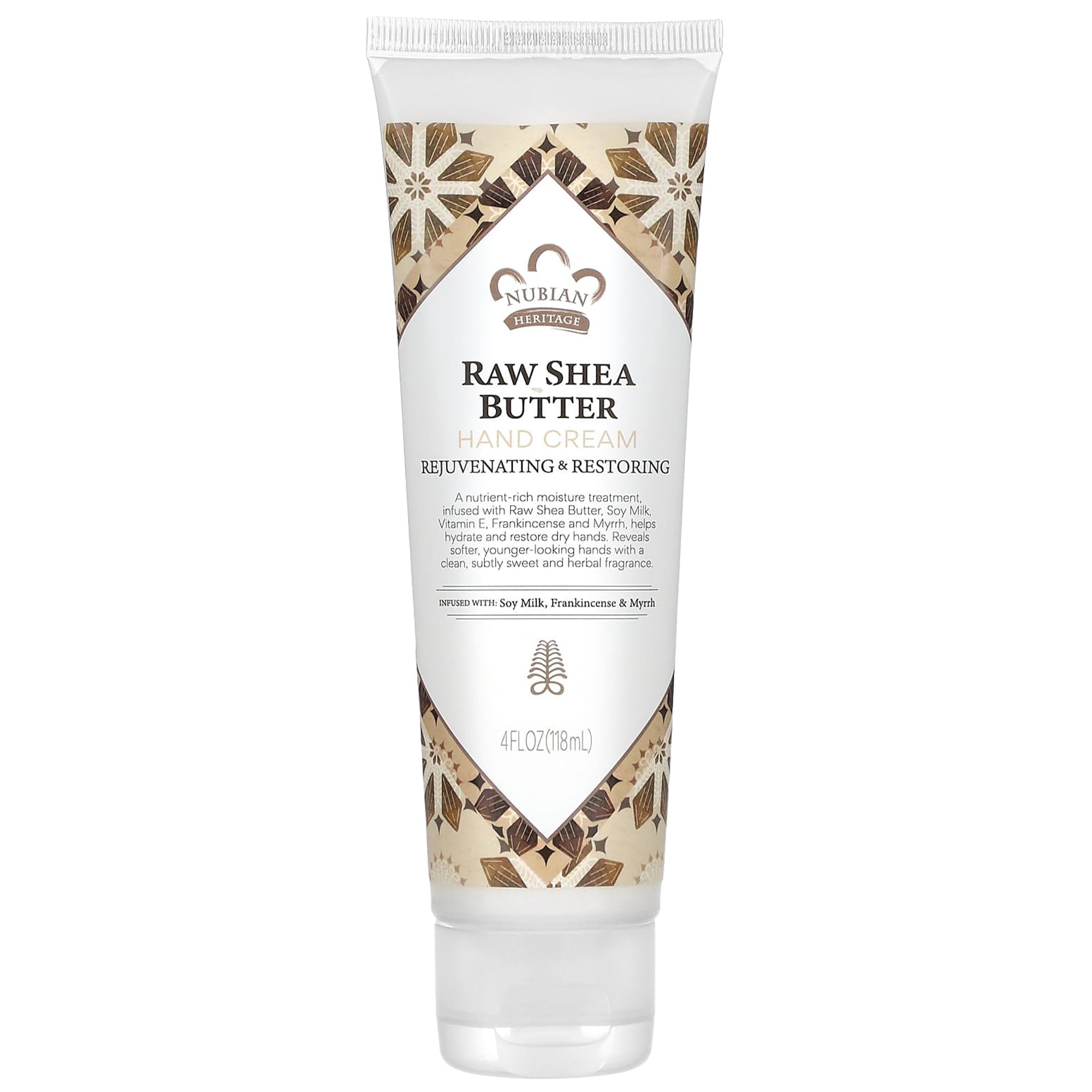 Nubian Heritage Crema de manos con manteca de karité cruda, hidratación duradera para manos secas