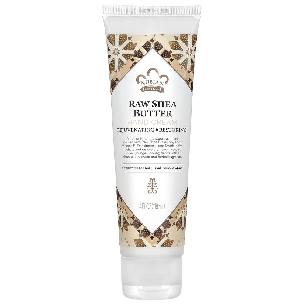 Nubian Heritage Crema de manos con manteca de karité cruda, hidratación duradera para manos secas