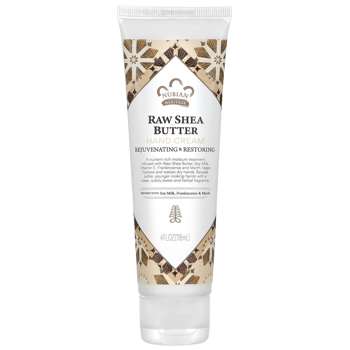Nubian Heritage Crema de manos con manteca de karité cruda, hidratación duradera para manos secas