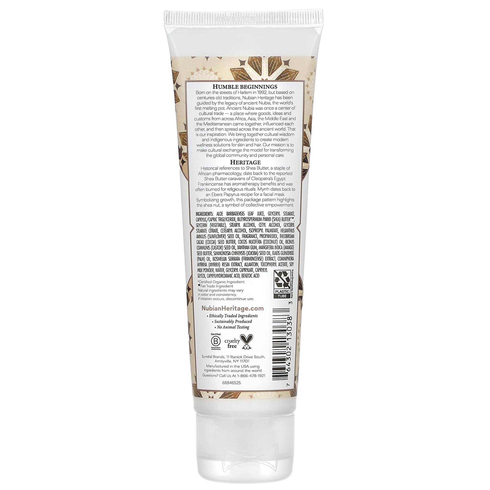 Nubian Heritage Crema de manos con mirra, textura suave para uso diario