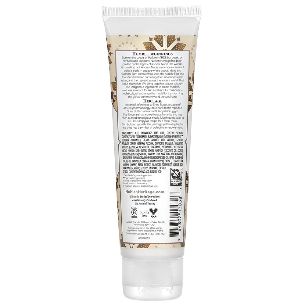 Nubian Heritage Crema de manos con mirra, textura suave para uso diario