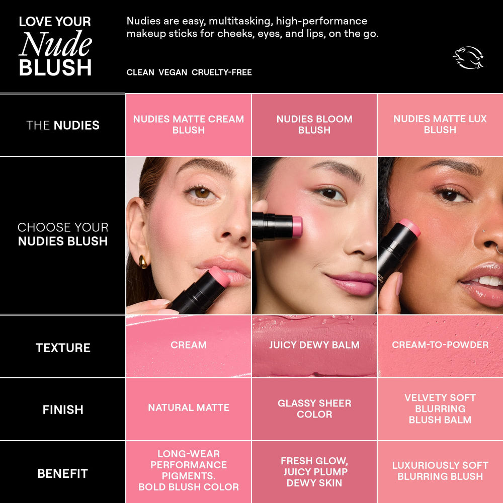 Nudestix Nudies Bloom brocha integrada para un pulido rápido.