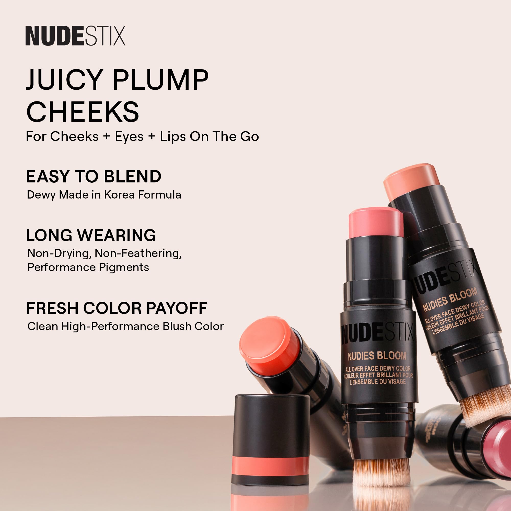 Nudestix Nudies Bloom textura cremosa que se difumina sin esfuerzo.