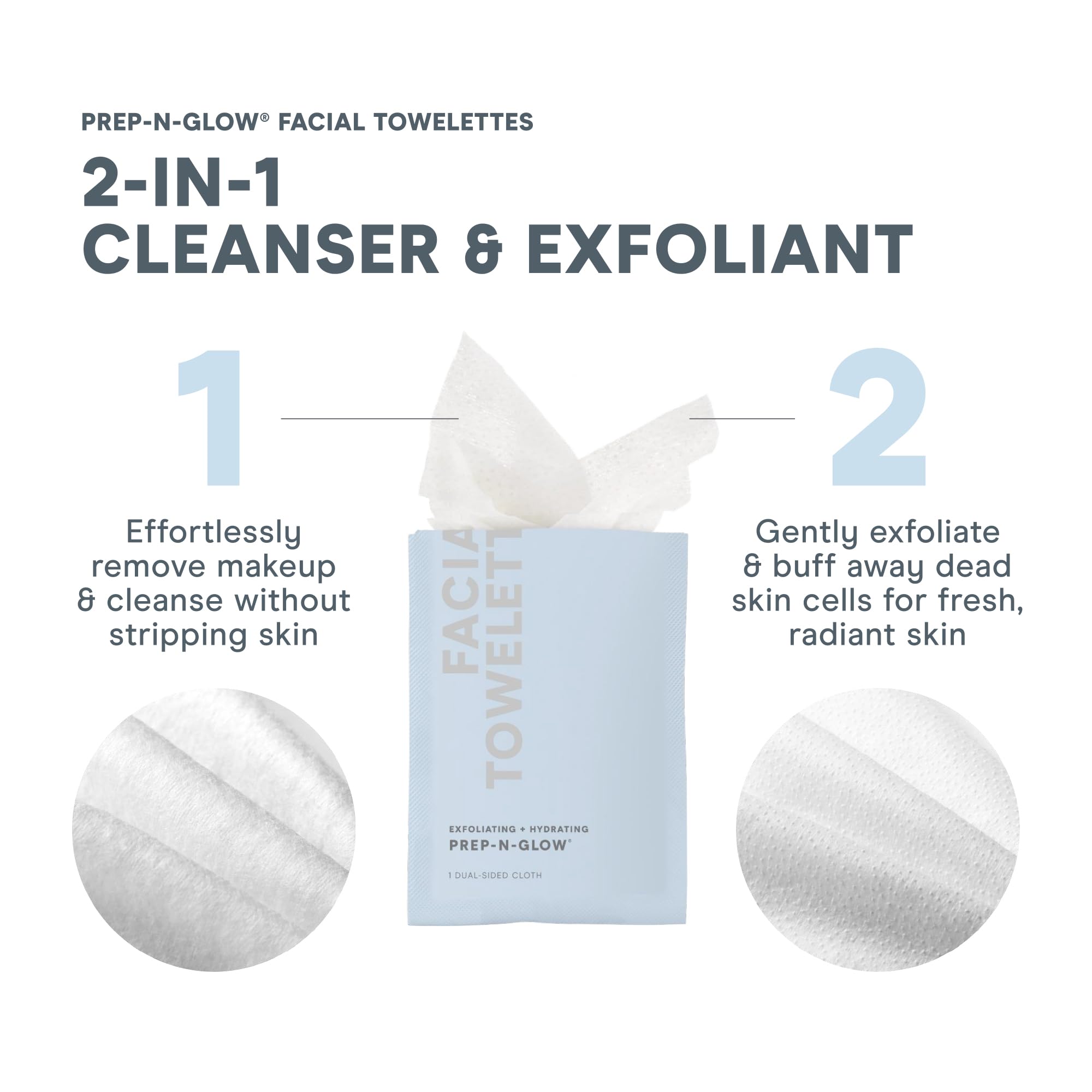NuFACE Prep-N-Glow exfolia con micropuntos para una superficie suave.