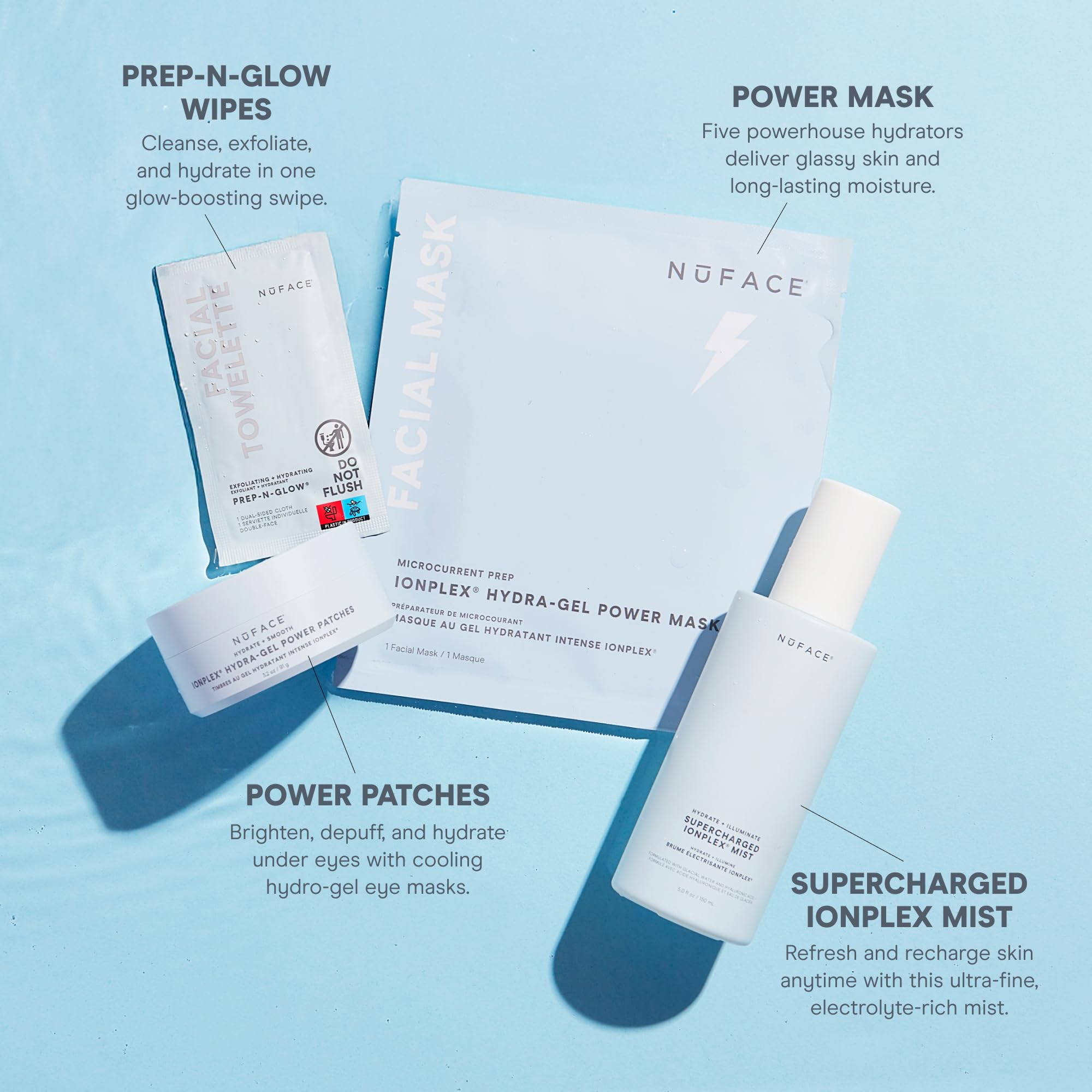 NuFACE Prep-N-Glow perfecto para viajes gracias a su formato individual.