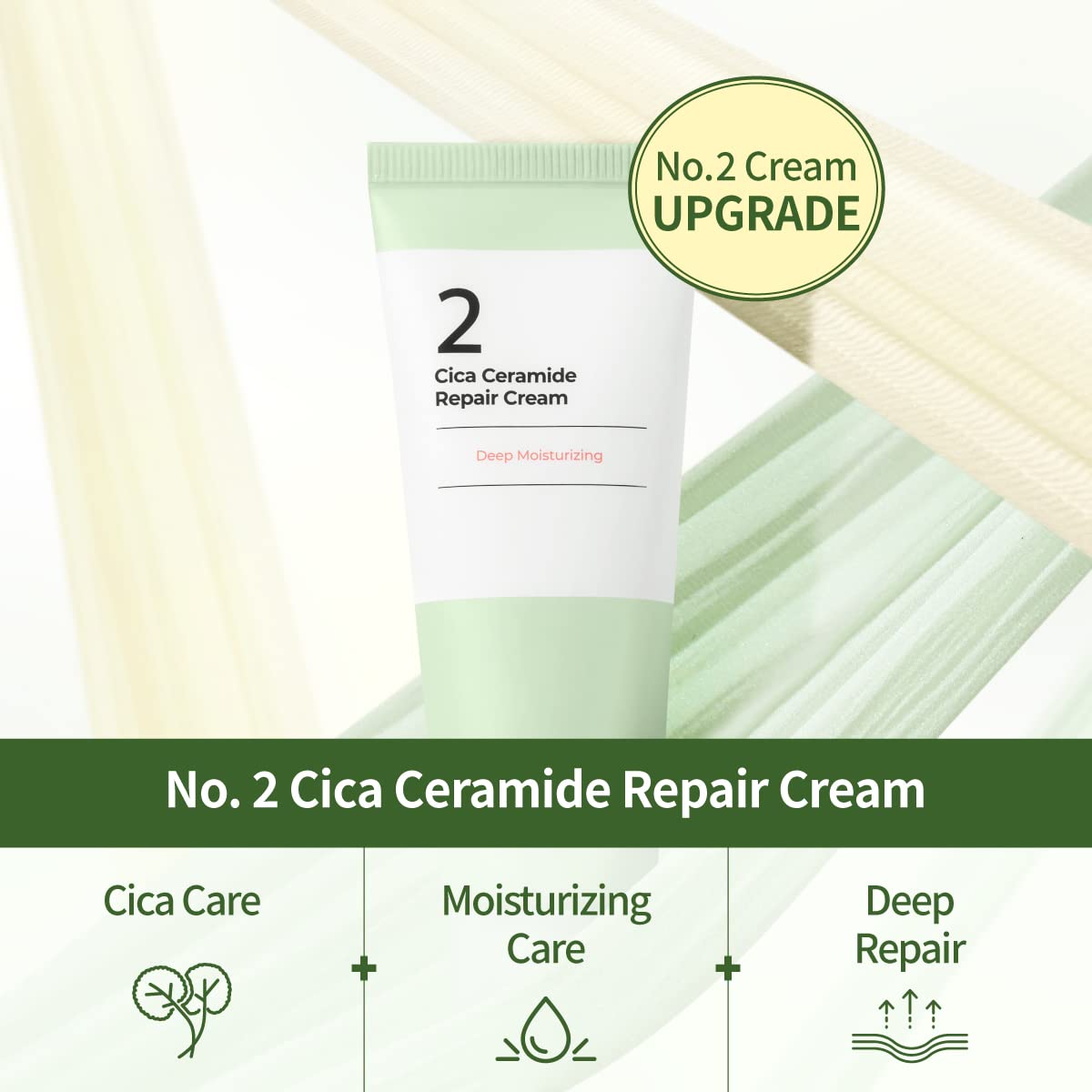 Numbuzin No.2 Cream aplicación manual demuestra cuidado diario de la piel.