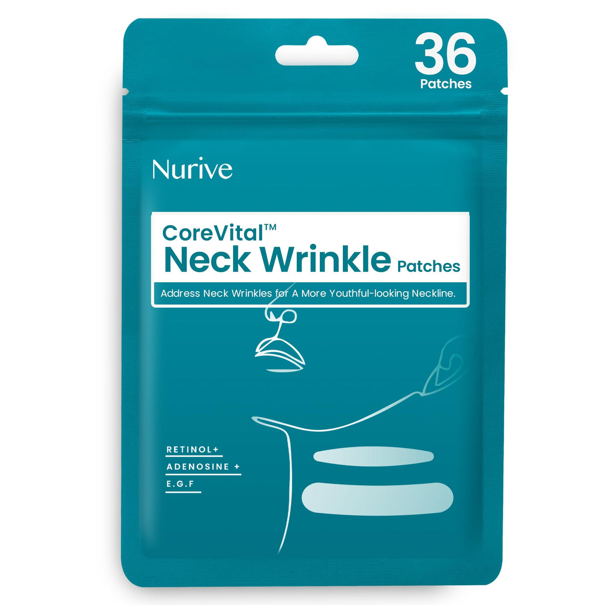 Parches NURIVE para arrugas avanzadas, uso nocturno para rostro más fresco.