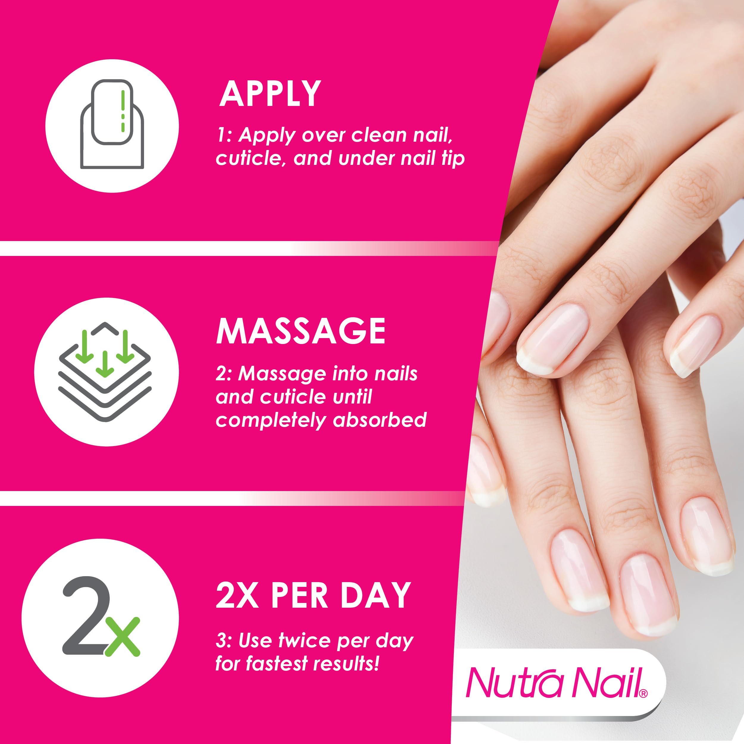 Nutra Nail modo de uso doble aplicación para uñas limpias.