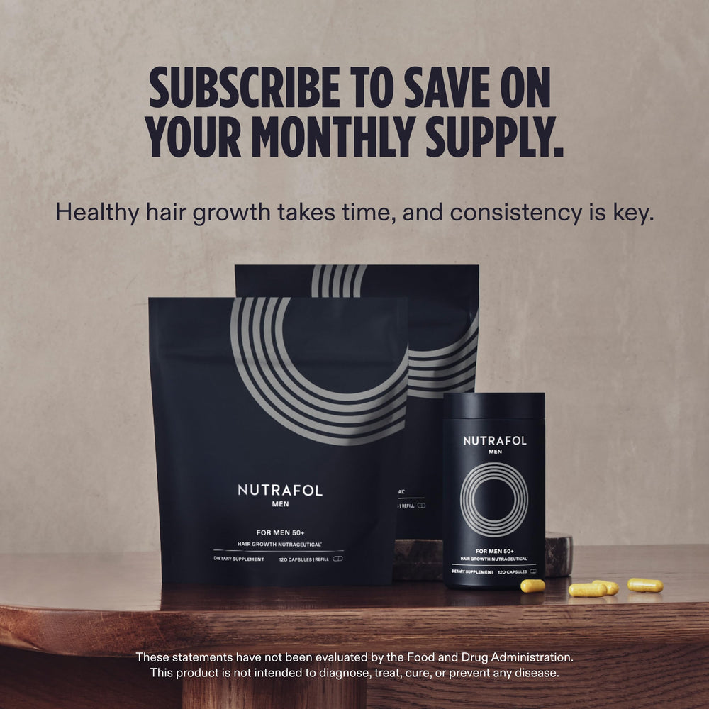 Nutrafol Men 50+ clinical study chart indicates improvements in hair quality.