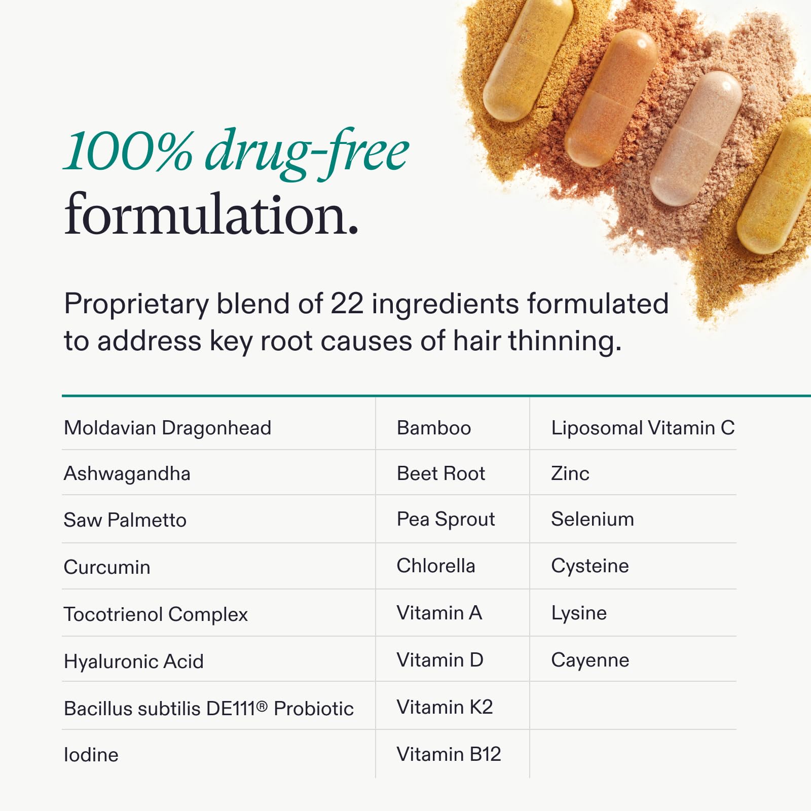 Nutrafol Mujer: envase reciclado y diseño sostenible.