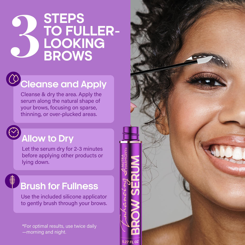 NUTRAHARMONY cuidado diario de cejas, combinación de activos para resultado natural.