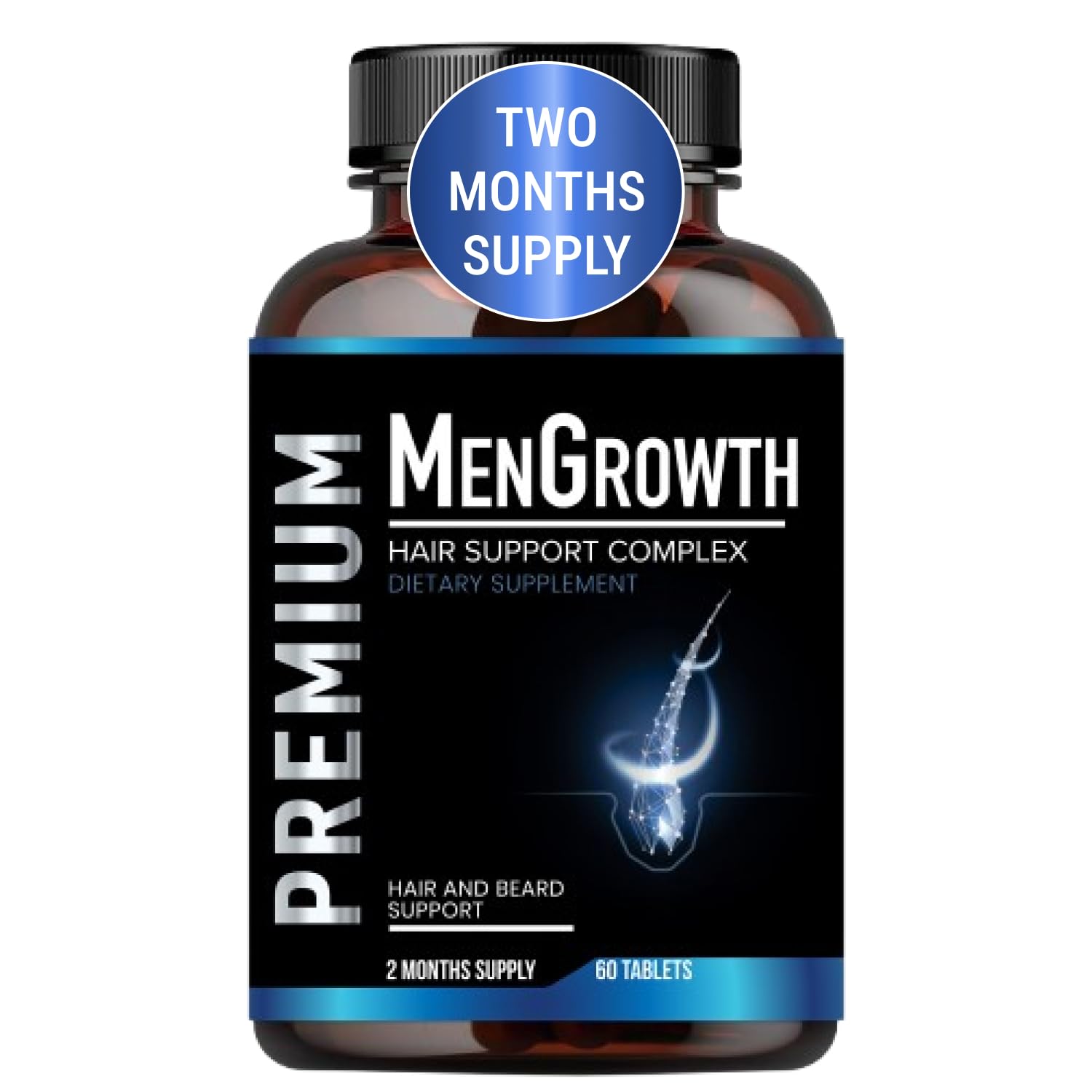 NutraPro Men Growth: botella de cápsulas para crecimiento del cabello y barba.