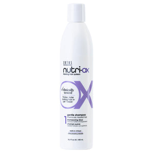 Nutri-Ox Champú suave en botella para cabello colorido y cuidado.