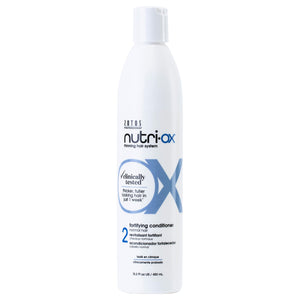 Nutri-Ox acondicionador fortificante para cabello adelgazado con mayor densidad visible.