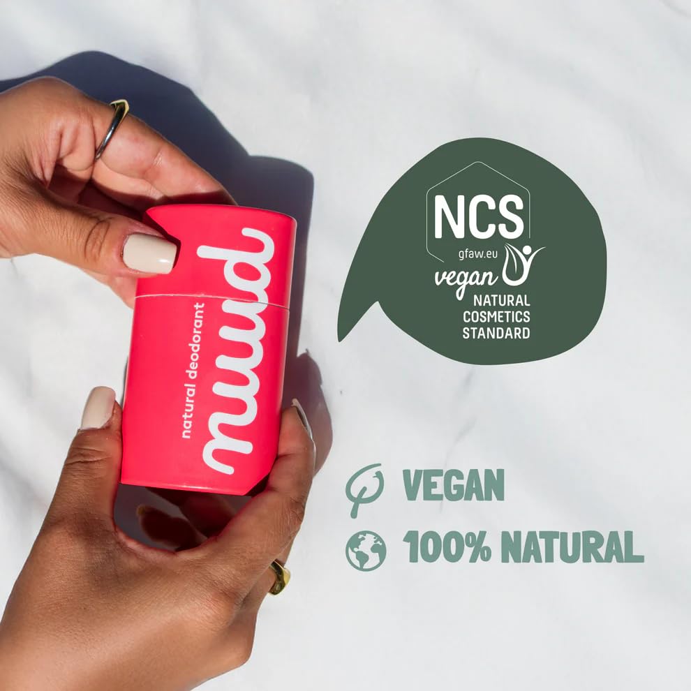 Ingredientes naturales de Nuud The Stick cuidan la piel y son veganos.