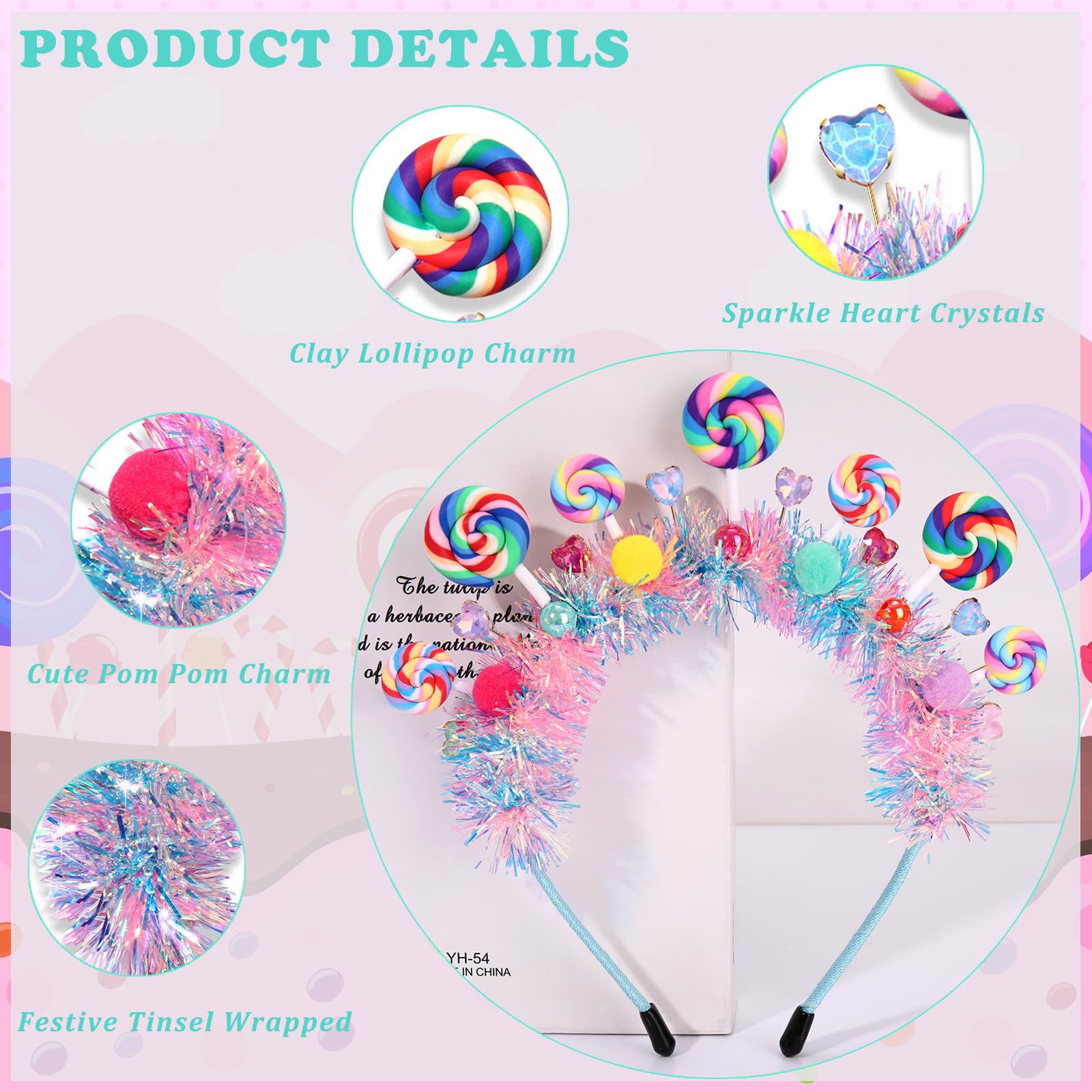 NVENF diadema con brillo y cristales para brillos de fiesta
