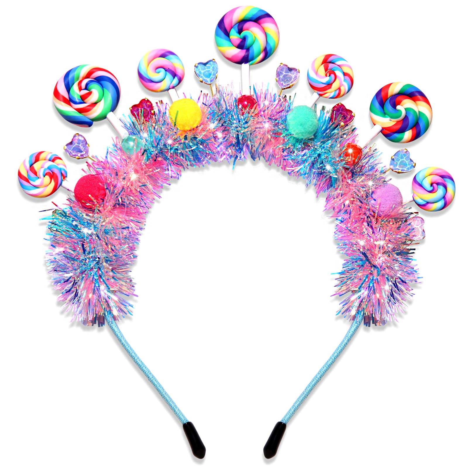 NVENF diadema dulce con piruleta colorida para fiestas divertidas