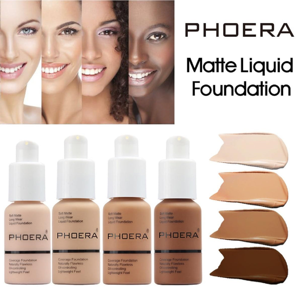 nvyue PHOERA foundation 106 Warm Sun, acabado ligero y duradero.