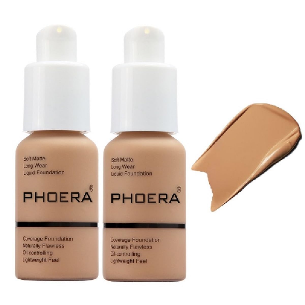 Nvyue Phoera Foundation 105 Sand, botella para aplicación precisa y cobertura uniforme