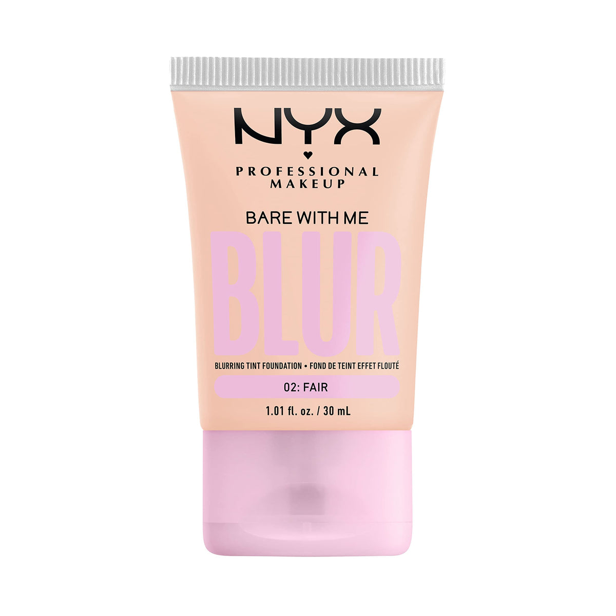 La base NYX Bare With Me Blur Tint Foundation se aplica con brocha para un acabado suave.