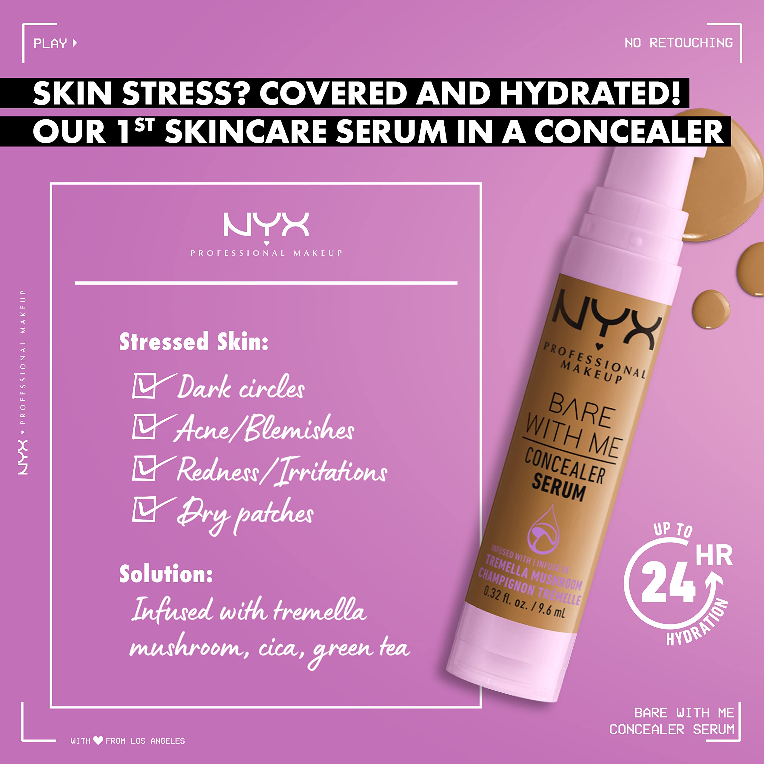 NYX Bare With Me Concealer Serum: cobertura media para ojeras y manchas