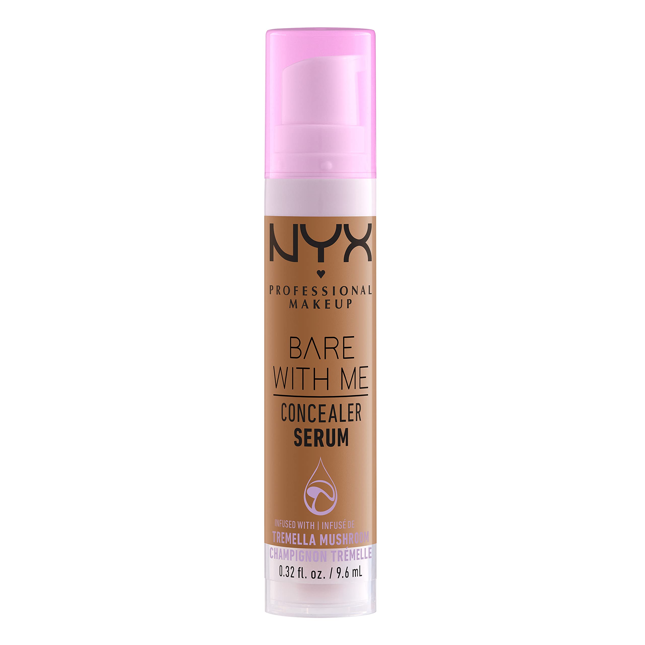 Presentación en tubo de NYX Bare With Me Concealer Serum para retoques.
