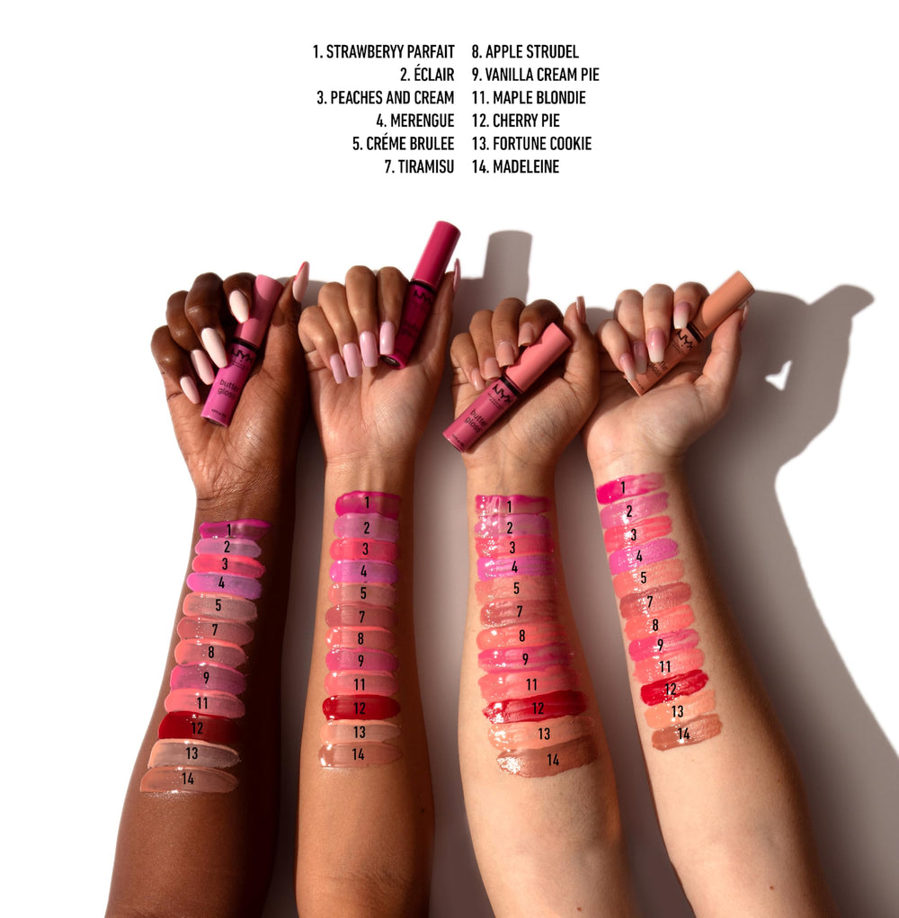 NYX Butter Gloss Acabado Besable: labios brillantes y ligeros.
