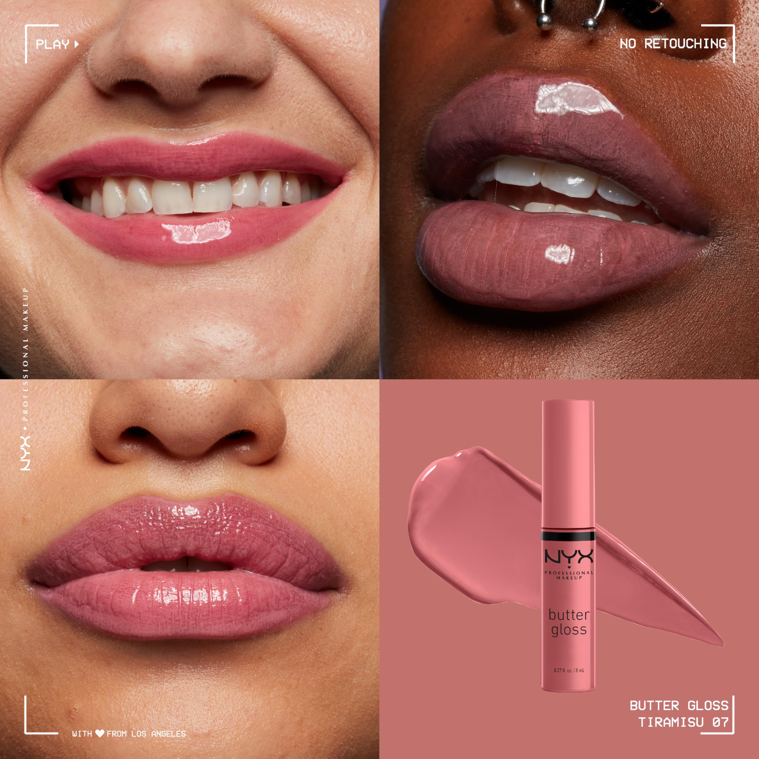 NYX Profesional Makeup Butter Gloss Aplicación Cremosa: labios suaves al instante.