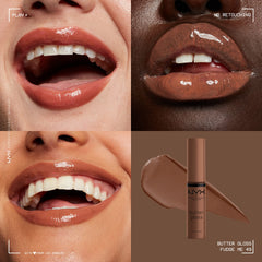 Brillo no pegajoso de NYX Butter Gloss Brown Sugar para uso diario