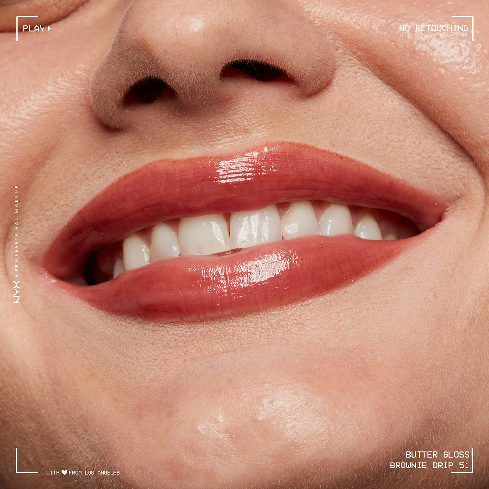 Hidratación de NYX Butter Gloss Brown Sugar cuida la sequedad de labios