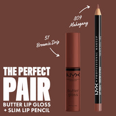 Tono nude de NYX Butter Gloss Brown Sugar ideal para piel morena