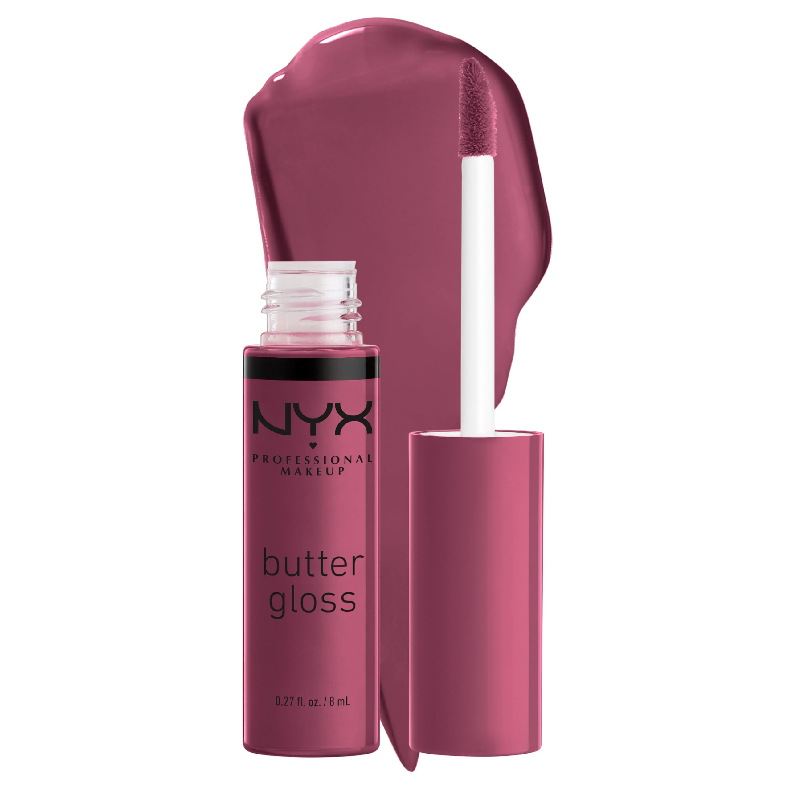 NYX Butter Gloss Cranberry Pie brillo suave para labios, acabado natural y cómodo