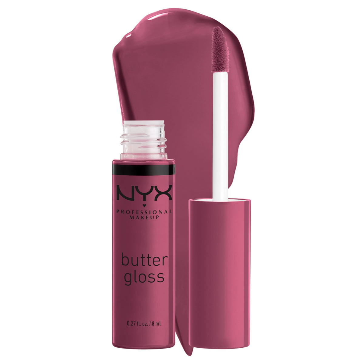 NYX Butter Gloss Cranberry Pie brillo suave para labios, acabado natural y cómodo
