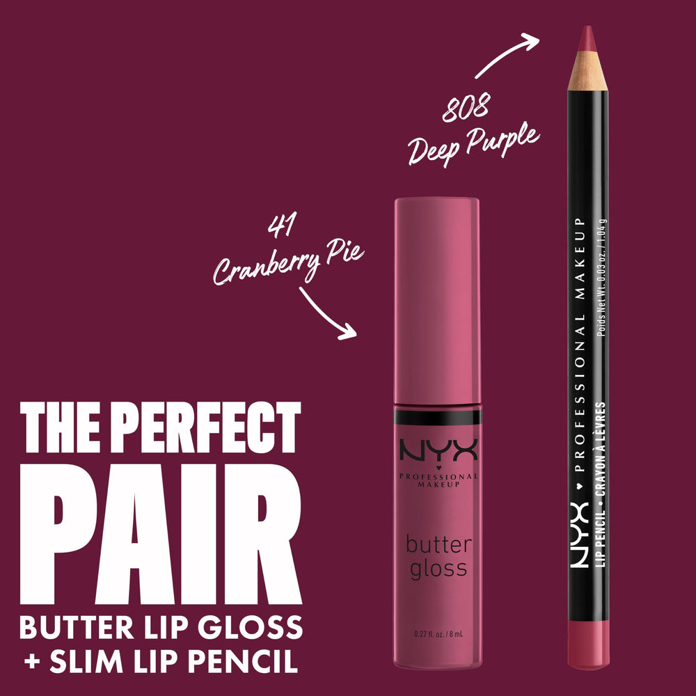 NYX Butter Gloss Cranberry Pie labios irresistibles con color suave y brillo sedoso