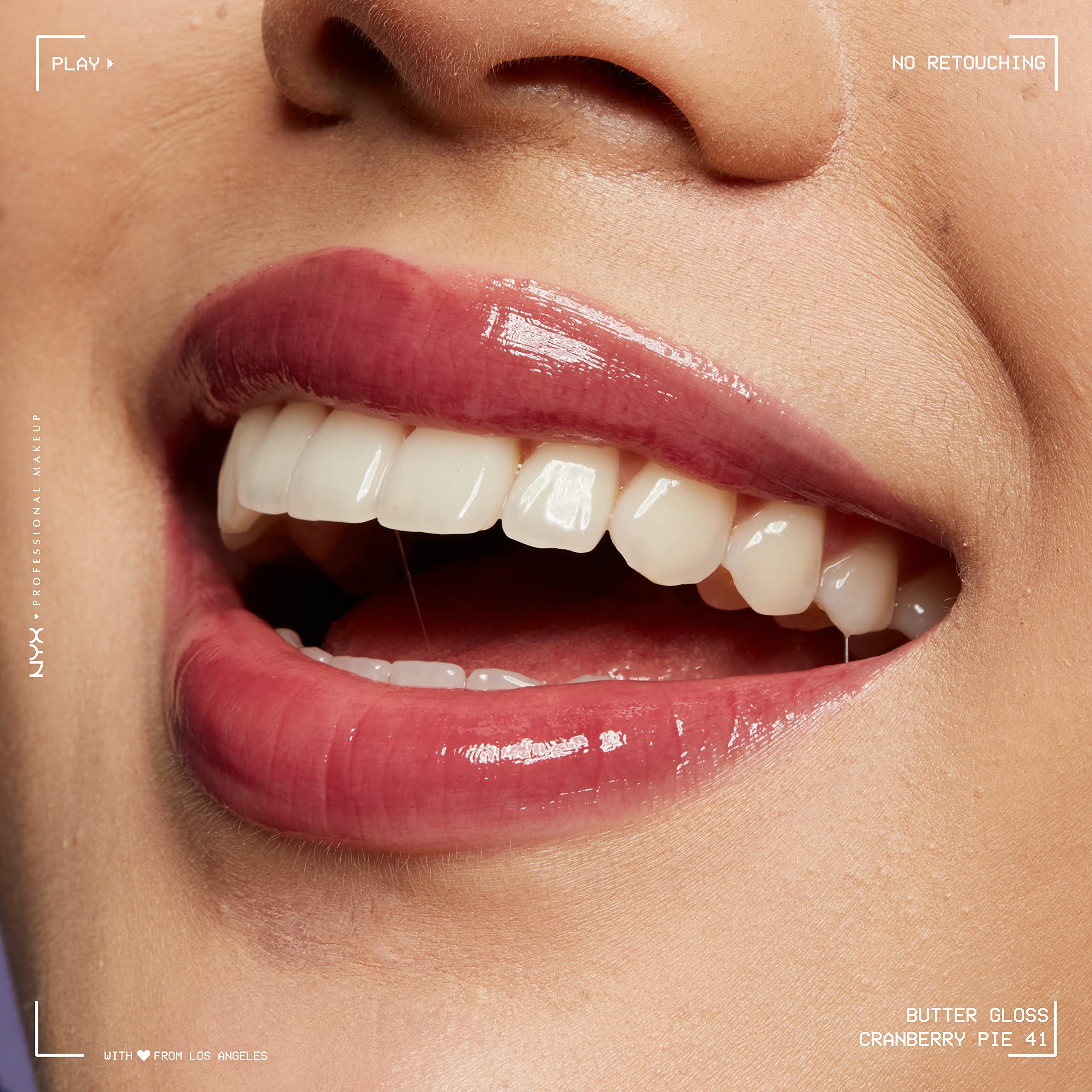 NYX Butter Gloss Cranberry Pie combina con delineador y labios para un look completo