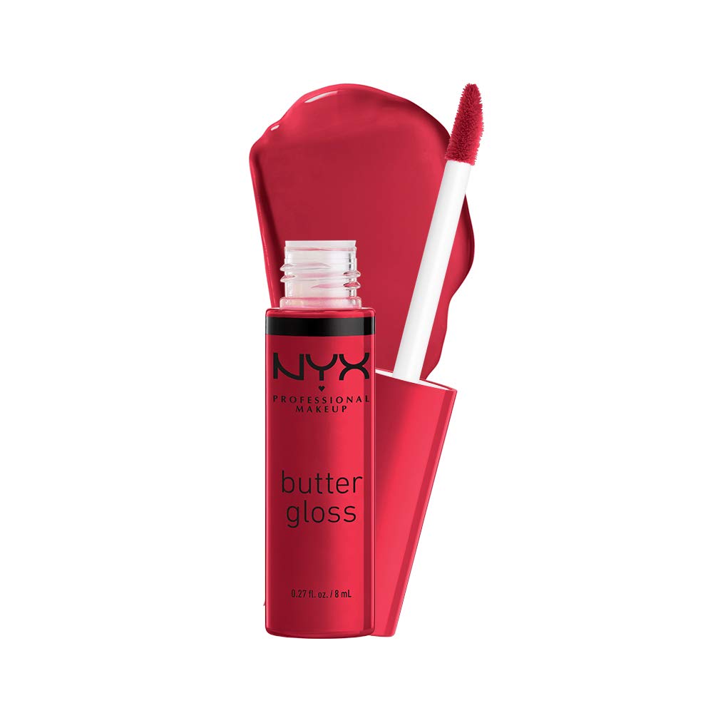 NYX Butter Gloss Red Velvet: aplicación-labios para brillo suave y vistoso.