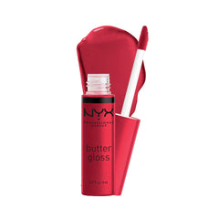 NYX Butter Gloss Red Velvet: aplicación-labios para brillo suave y vistoso.