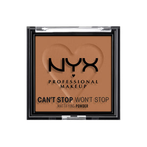 NYX Can't Stop Won't Stop polv́o mate Mocha en empaque compacto para controlar el brillo