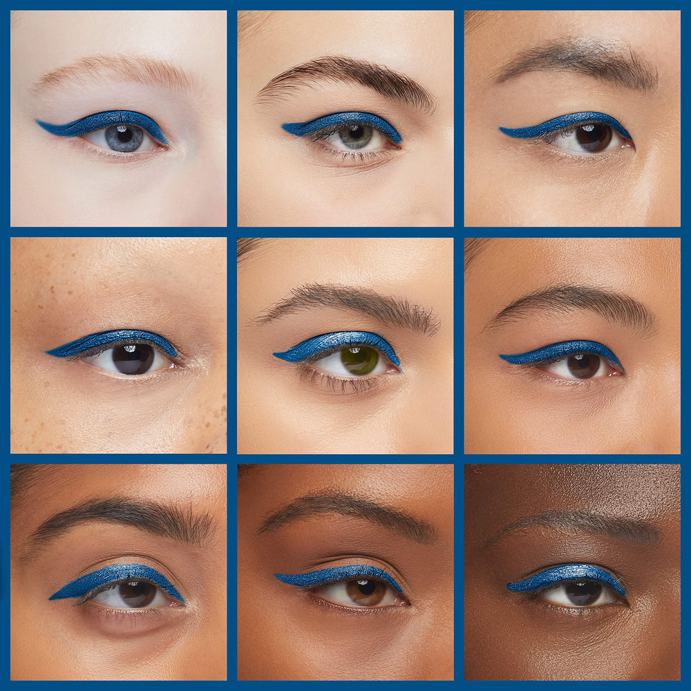 Aplicación suave NYX Gypsy Azul para delineado preciso.