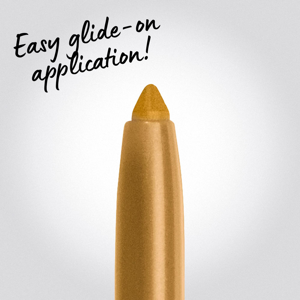 NYX Professional Makeup delineador mecánico dorado, pigmento intenso para definición rápida sin afilar.