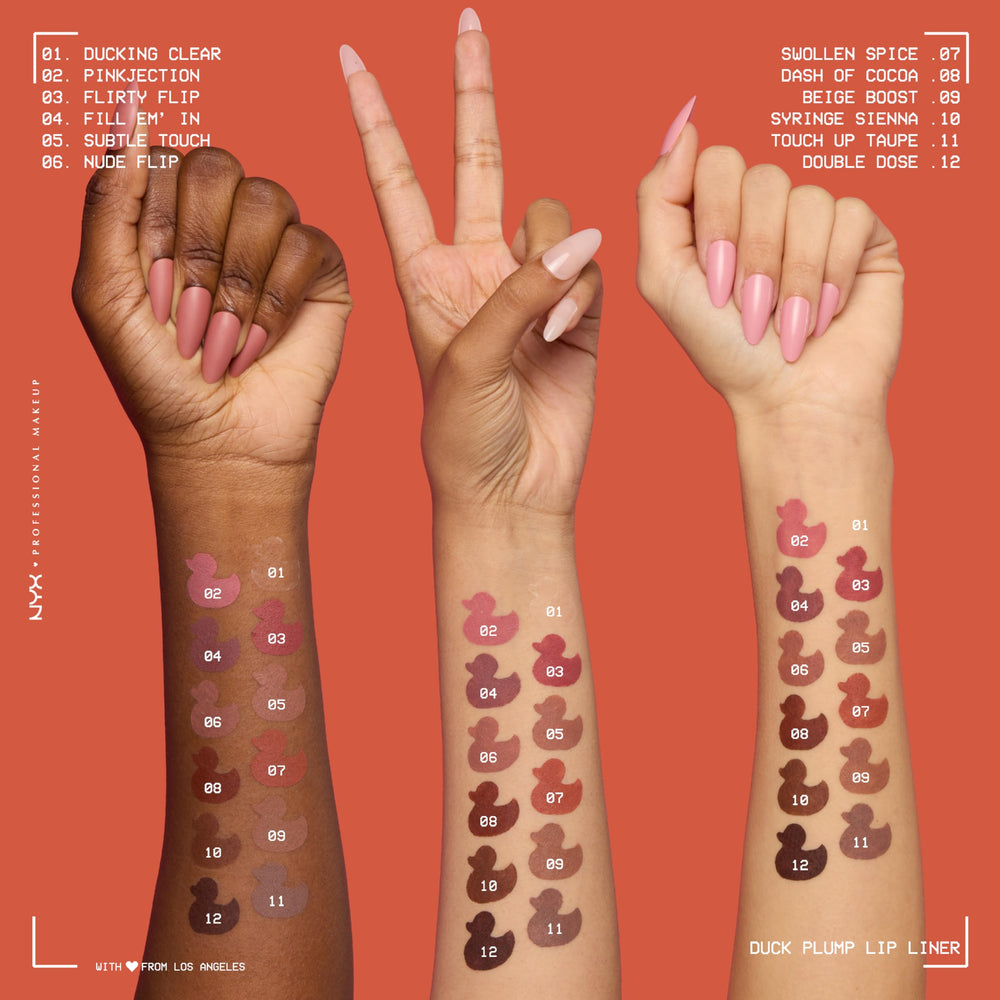 Delineador labial mate NYX Duck Plump tono nude para look diario